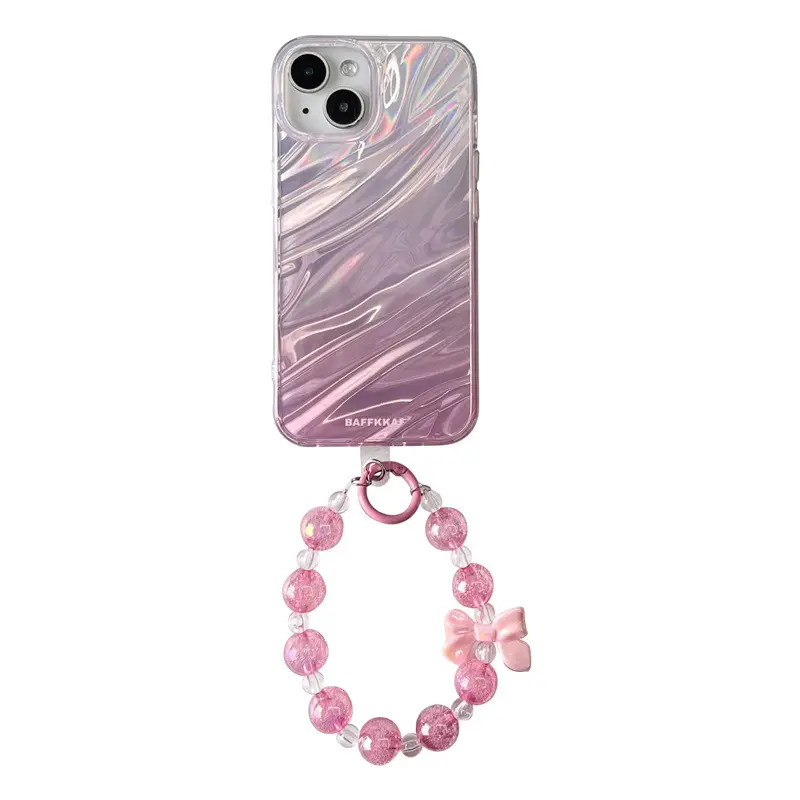 Water Ripple Simple Fresh Suitable iPhone Cases For 16 15 14 Plus Pro Pro Max PINK