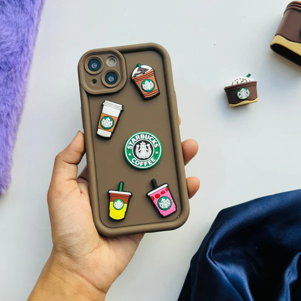 Coffee Lovers Soft Silicon iPhone Cases For 15 14 13 Pro Plus Pro Max BROWN