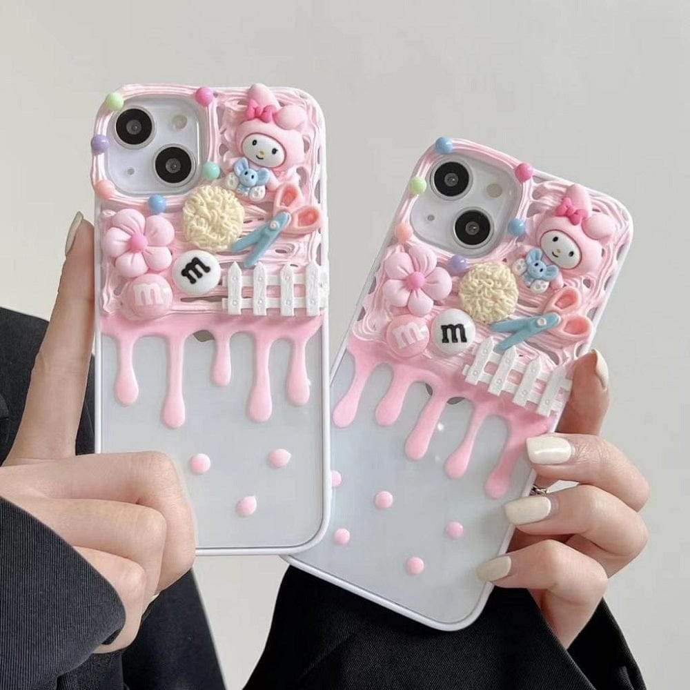 Cute Candy Cartoon TPU Shockproof iPhone Cases For 15 14 Plus Pro Pro Max PINK
