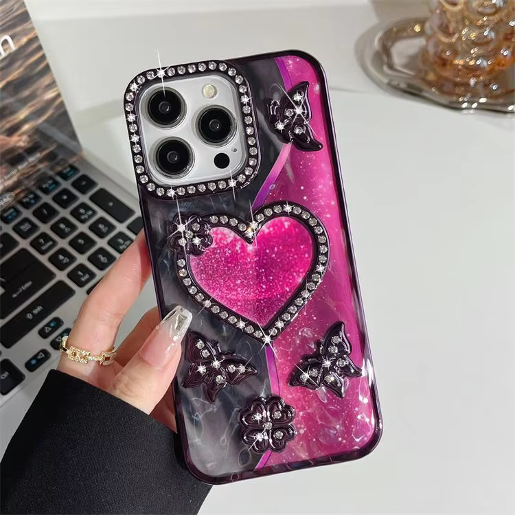 New Diamond iPhone Cases For 14 15 16 Pro Pro Max PURPLE