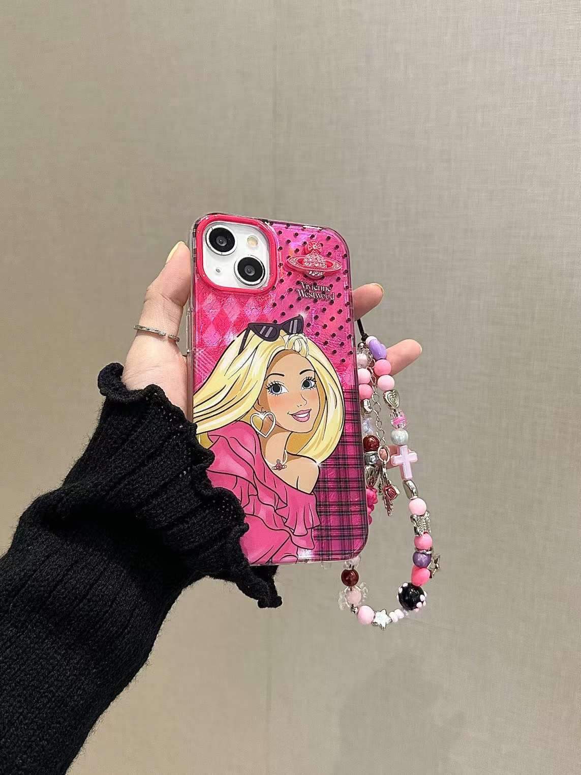 Fashion Princess with chain iPhone Cases For 15 16 Pro ProMax