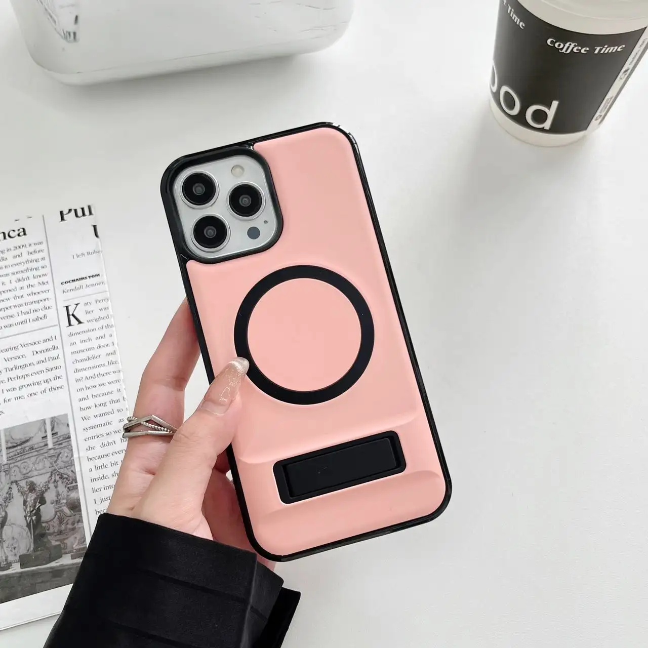 Hybrid Magnetic Shockproof iPhone Cases For 15 16 Plus Pro Pro Max PINK