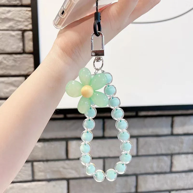 Delicate Petal Beads Phone Charm GREEN