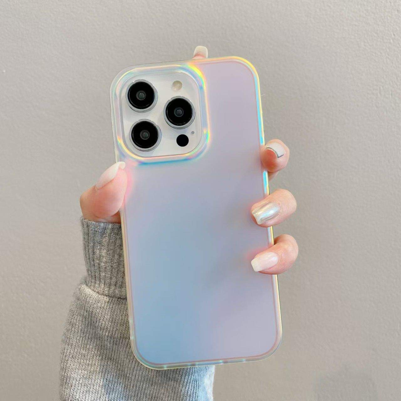 Colorful Gradient Neon iPhone Cases For 16 Plus Pro ProMax WHITE