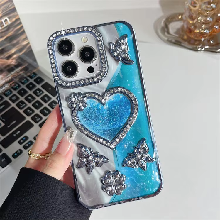 New Diamond iPhone Cases For 14 15 16 Pro Pro Max BLUE