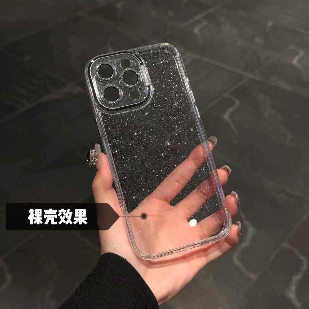 Shimmering Lens Glitter iPhone Cases For 15 16 Plus Pro ProMax CLEAR