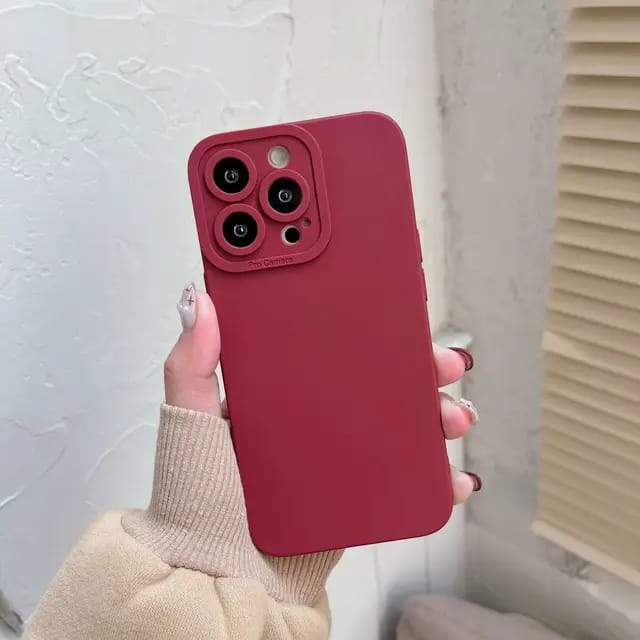 Soft Silicone iPhone Cases For 16 Series RED