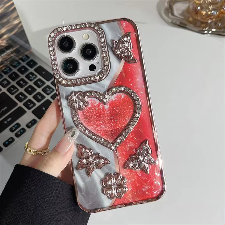New Diamond iPhone Cases For 14 15 16 Pro Pro Max PINK