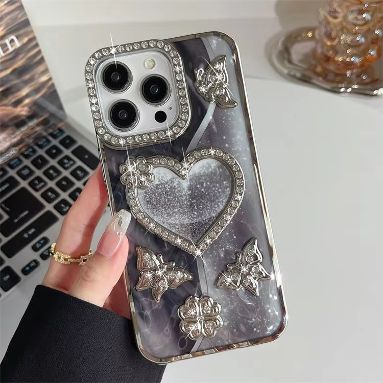 New Diamond iPhone Cases For 14 15 16 Pro Pro Max GREY