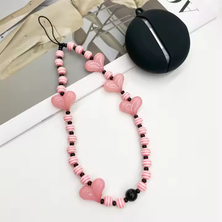 Vibrant Heart Phone Charm Pink