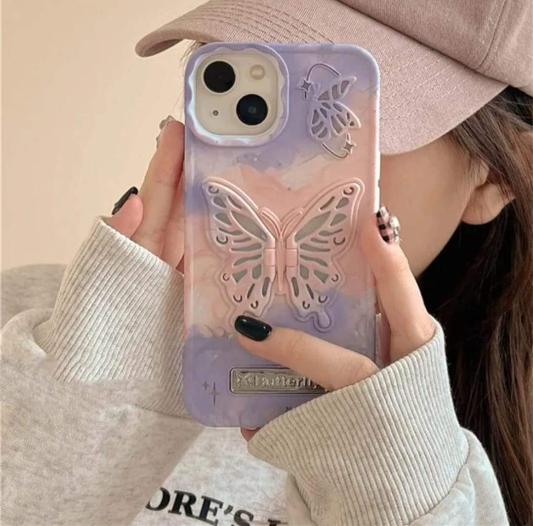 New TIE-DYE Butterfly iPhone Cases For 16 15 14 Pro Pro Max  M2