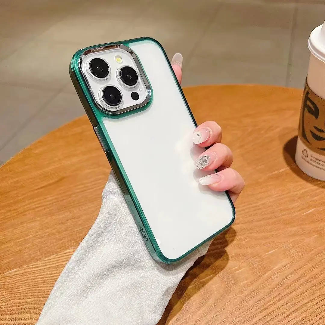 Luxury Dazzling Radiation Frame Macaroon Color iPhone Cases For 16 Plus Pro Pro Max