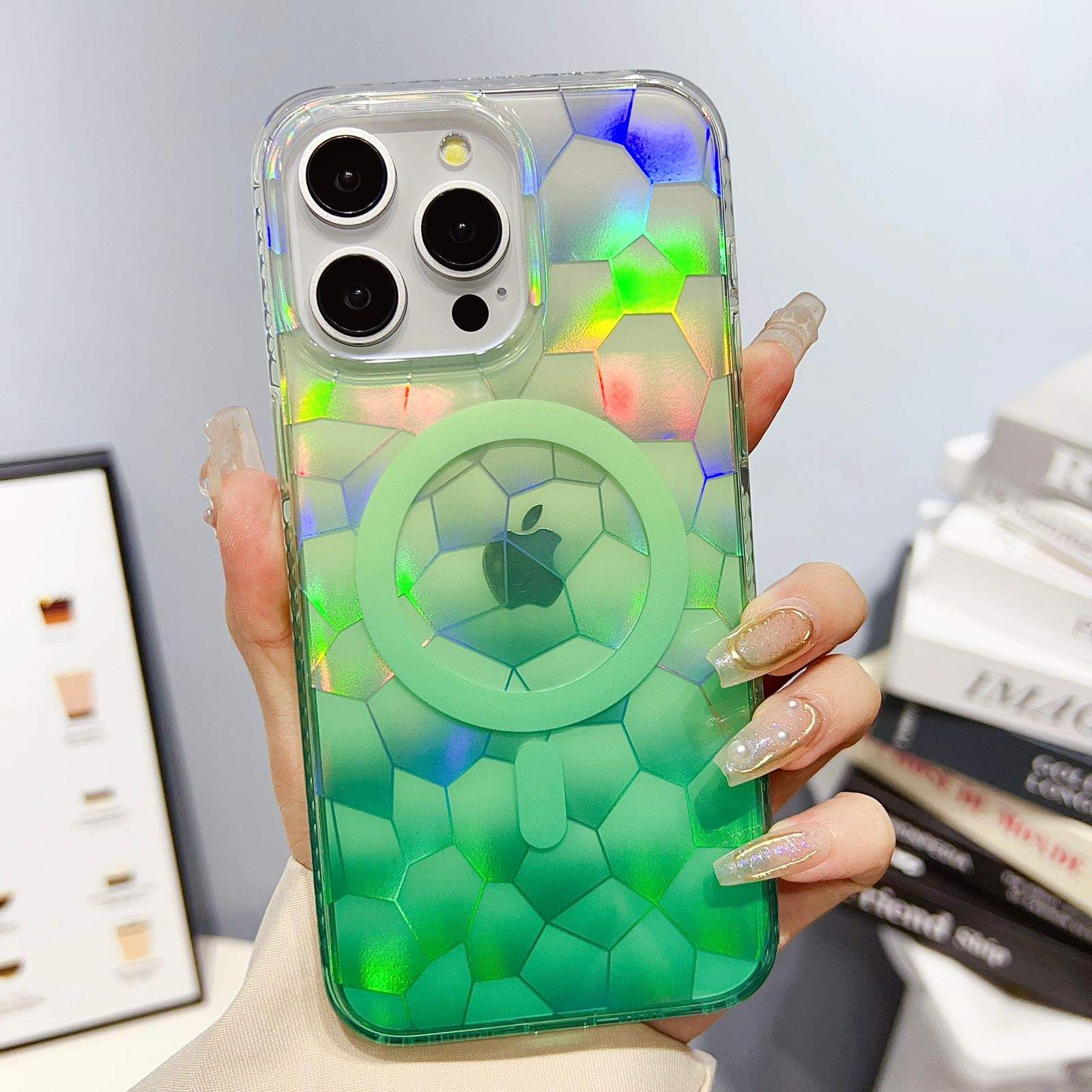 Luxury Bling Laser MagSafe Premium iPhone Cases For 16 Plus Pro ProMax LASER GREEN