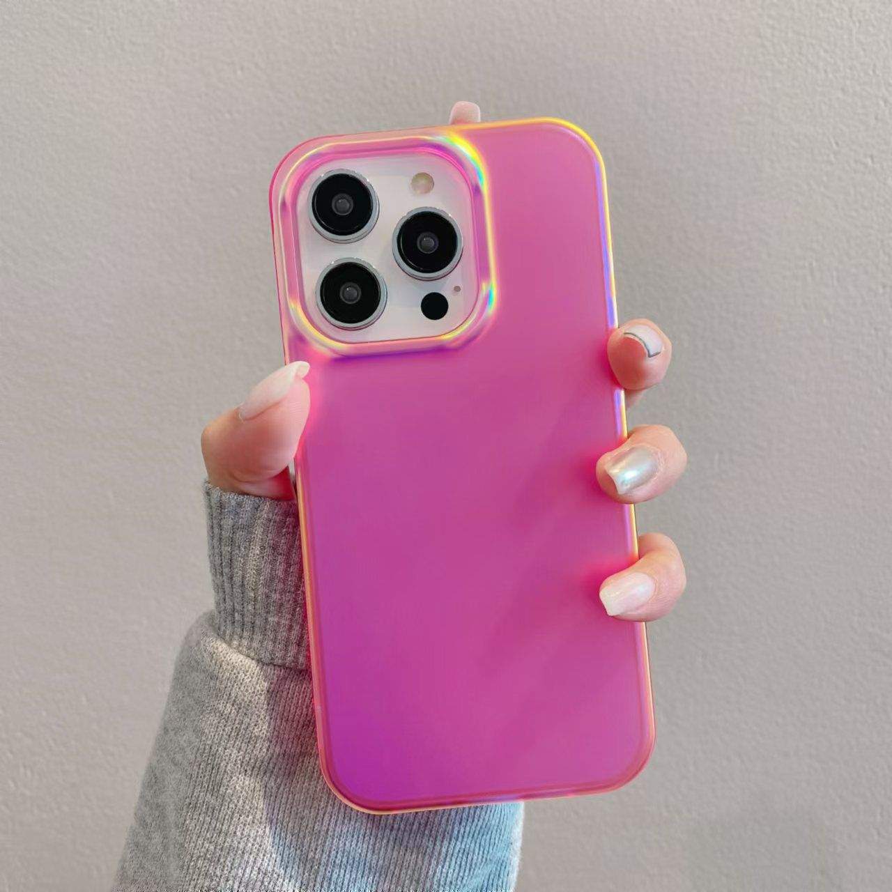 Colorful Gradient Neon iPhone Cases For 16 Plus Pro ProMax PINK