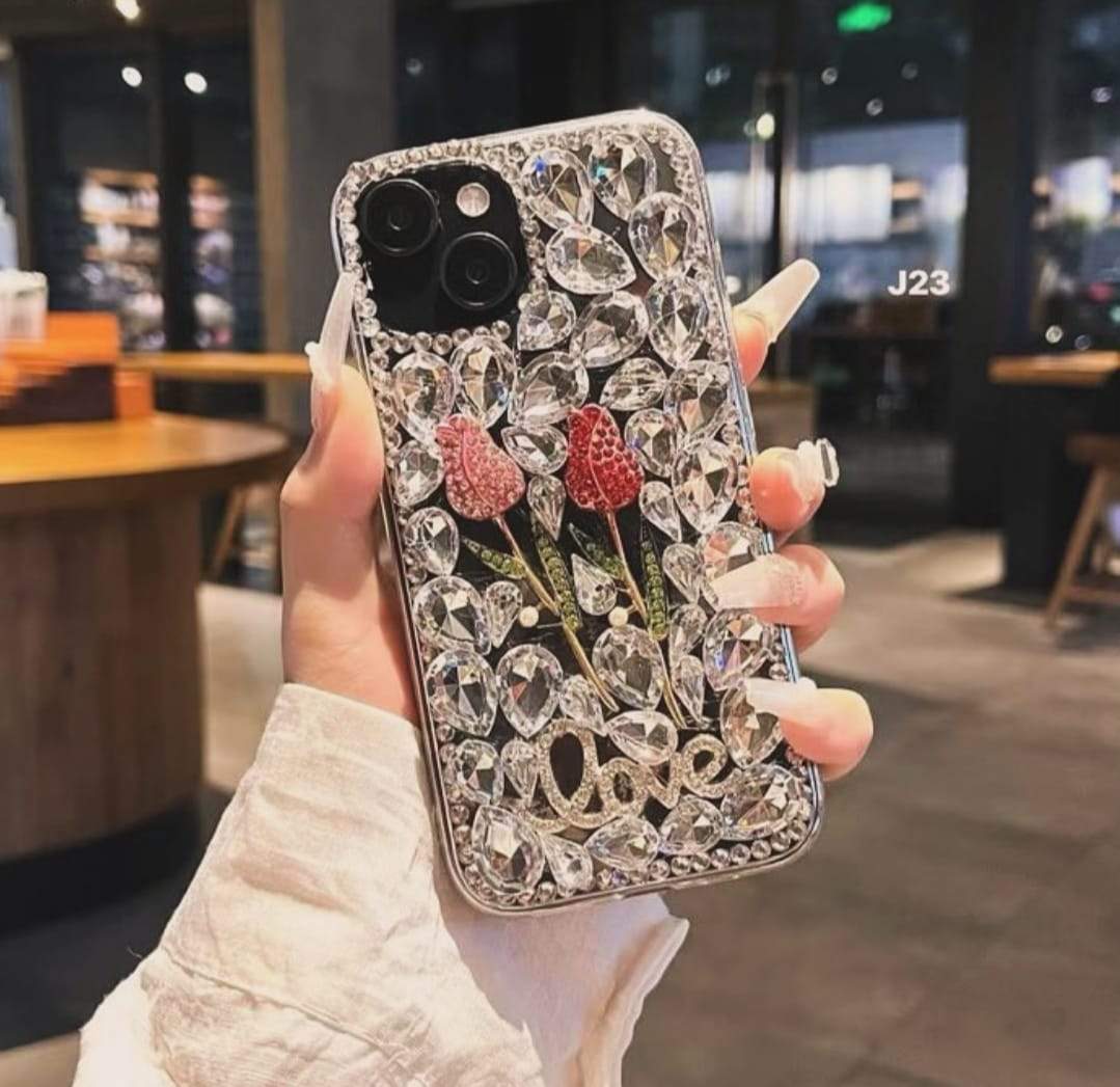 NEW DIAMOND iPhone Cases For 14 15 16 Pro ProMax White Diamond