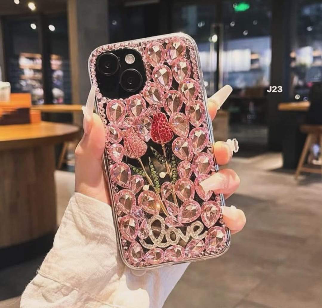 NEW DIAMOND iPhone Cases For 14 15 16 Pro ProMax PINK DIAMOND