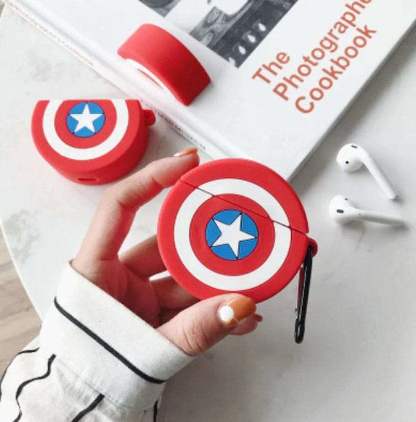 CAPTAIN SHIELD SILICONE AIRPODS CASE COVER FOR AIRPODS PRO AND AIRPODS 1/2 M1