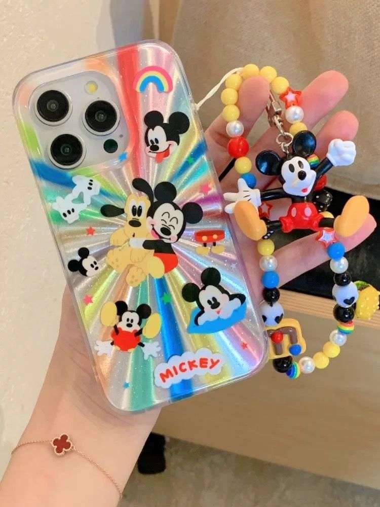 Mickey Case with Mickey Charm iPhone Cases For 15 16 Plus Pro MULTICOLOR 