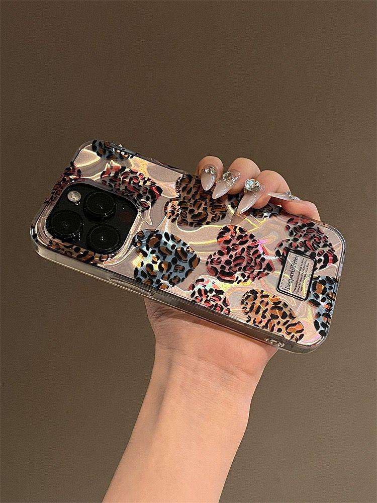 Premium quality leopard heart print iPhone Cases For 14 15 16 Series LEOPARD HEART