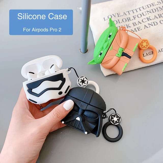 Cute cartoon anime character Air-pods cases BLACK