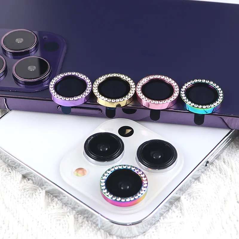 tempered glass bling diamond glitter camera lens protector for iphone camera lens protector PURPIE