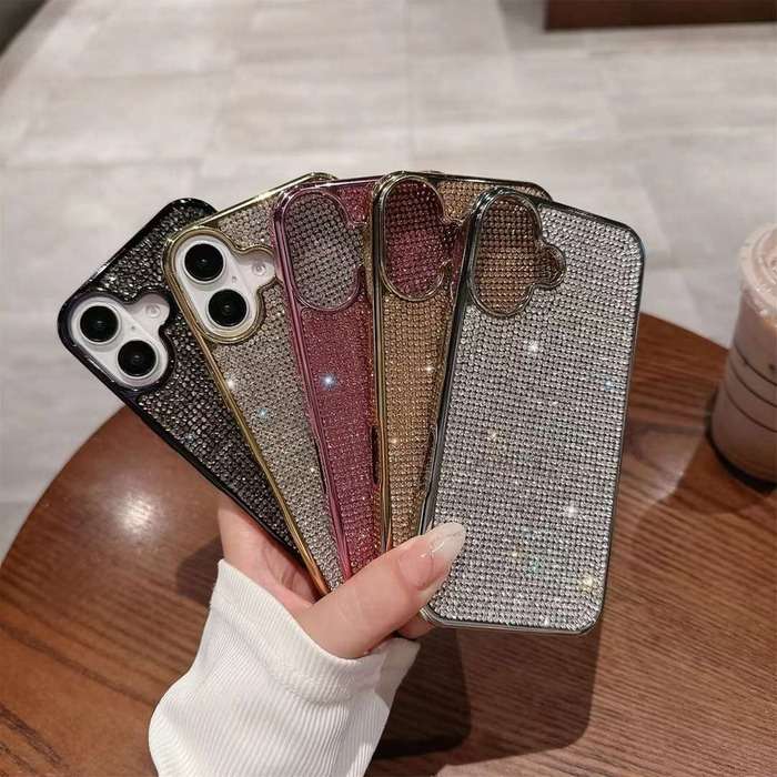 Glittering Bling iPhone Cases For 16 Plus Pro ProMax SILVER