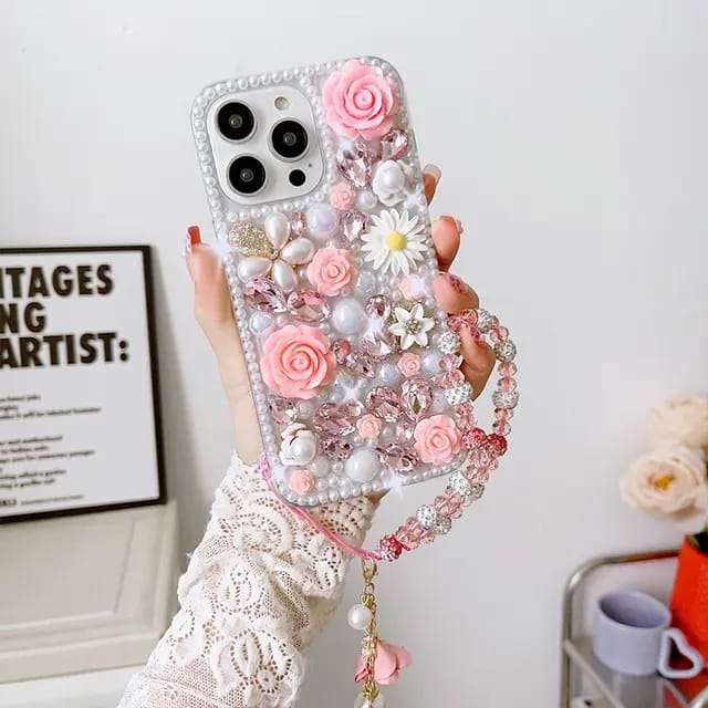 Luxury design shiny bling glitter iPhone Cases For 13 Series PINK