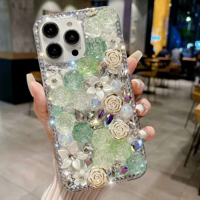 Luxury Bling Crystal Diamond Handmade iPhone Cases For 15 16 Plus Pro ProMax Crystal Diamond