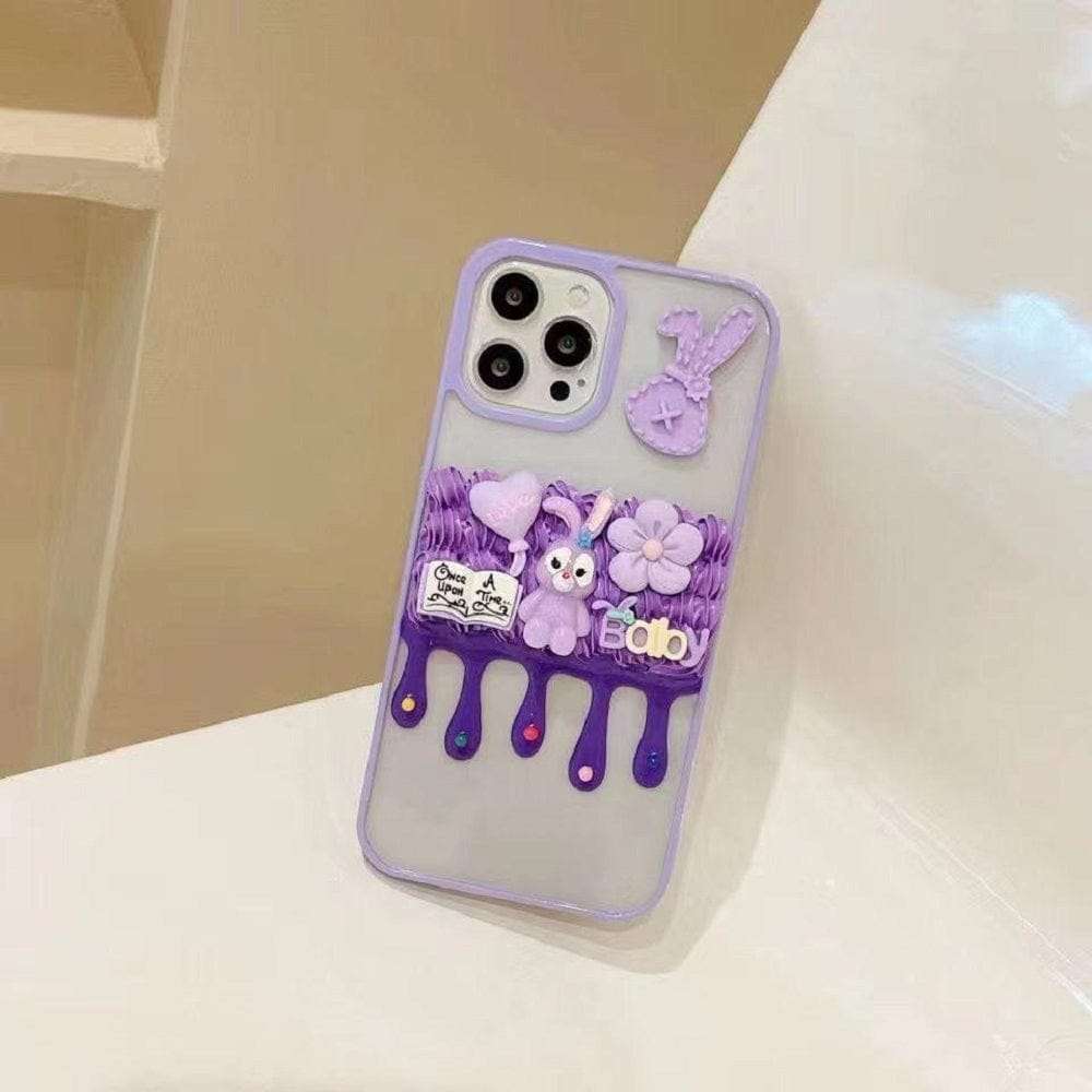 Cute Candy Cartoon TPU Shockproof iPhone Cases For 15 14 Plus Pro Pro Max PURPLE