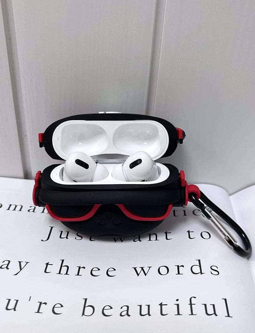 RED DJ BULL DOG SILICONE AIRPODS CASE COVER FOR AIRPODS PRO 2 M1