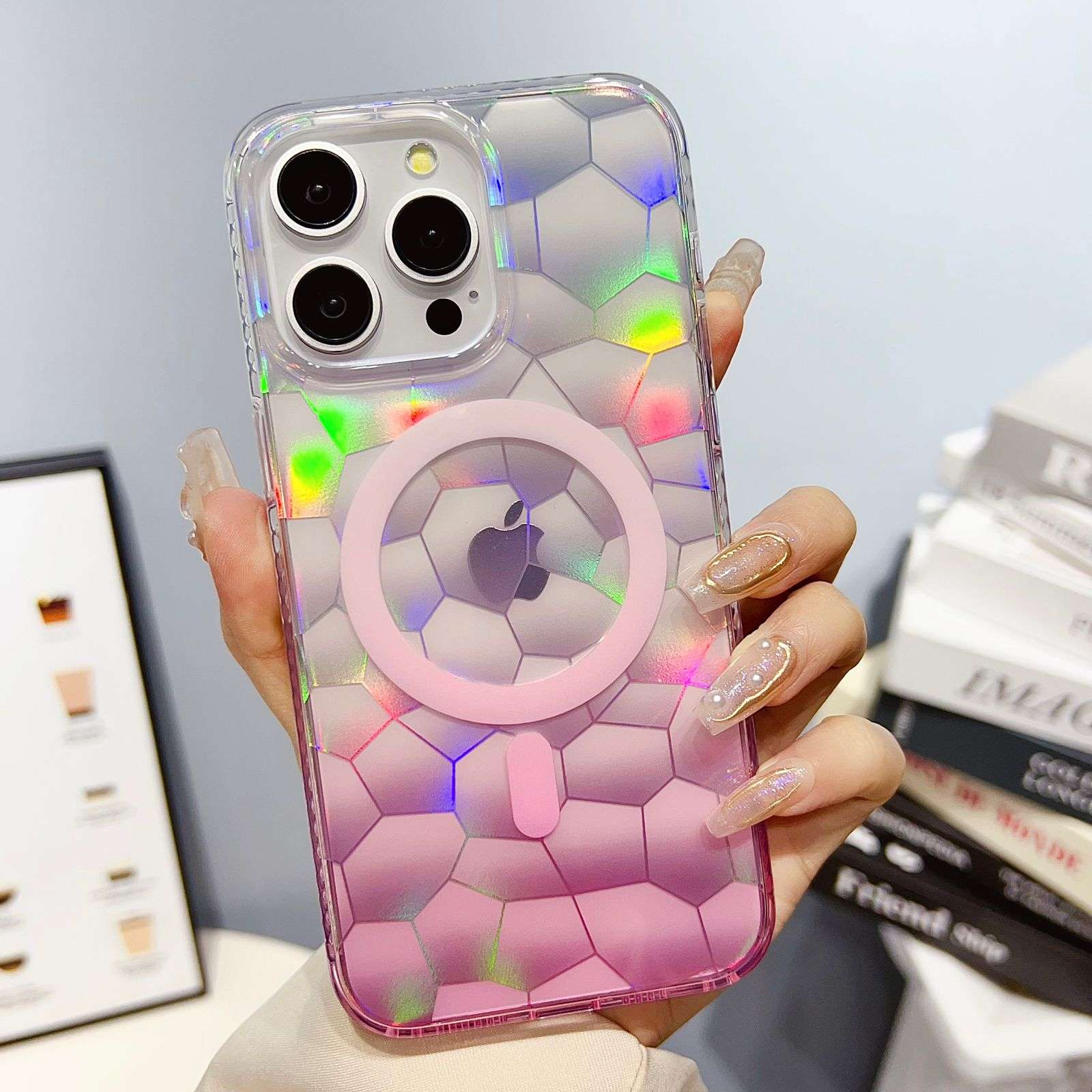 Luxury Bling Laser MagSafe Premium iPhone Cases For 16 Plus Pro ProMax LASER PINK