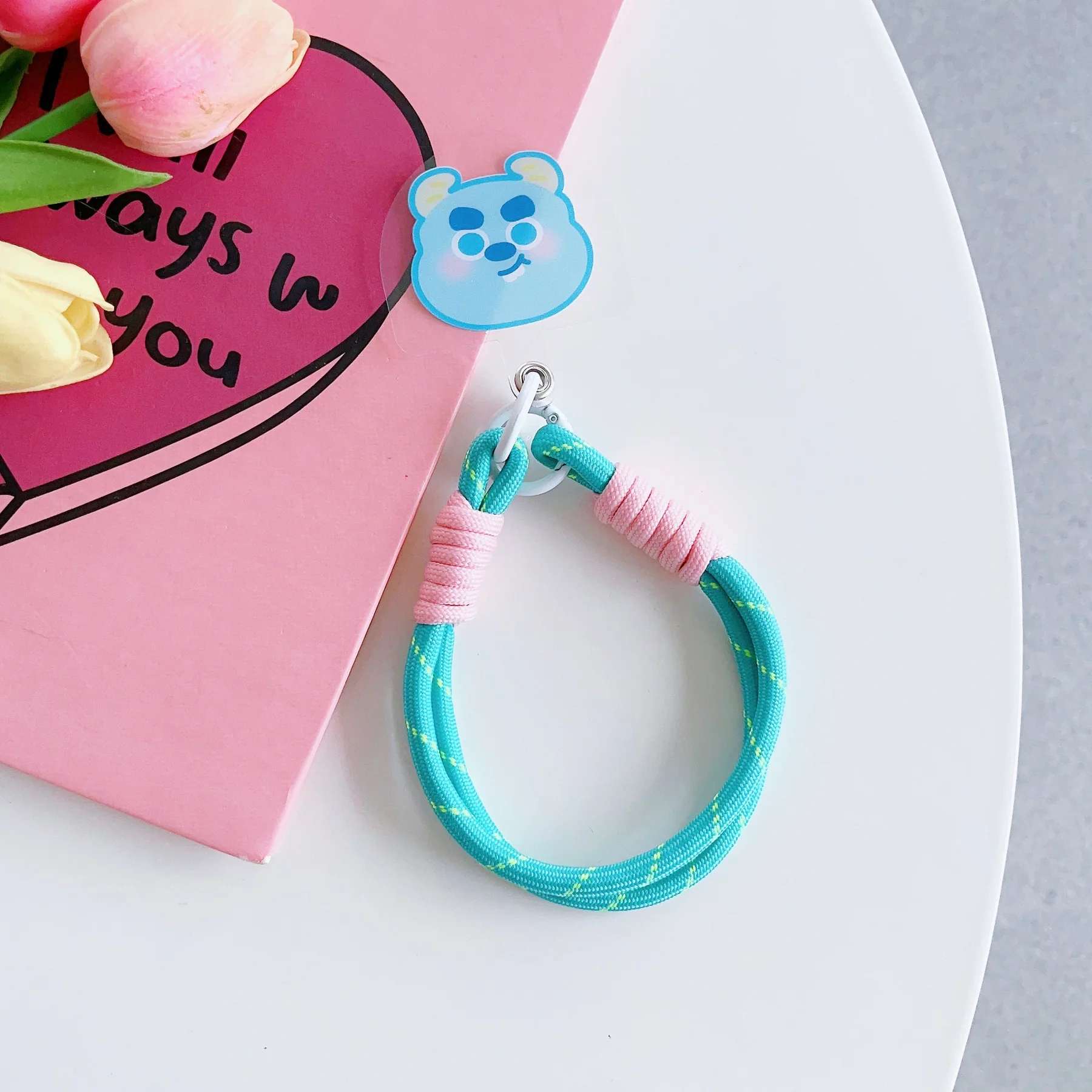 Playful Bunny Bear Cute Phone Charm BLUE