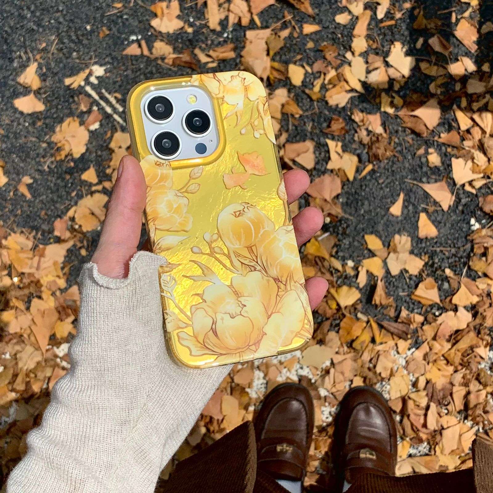 Autumn iPhone Cases For 16 15 Pro Pro Max GOLD