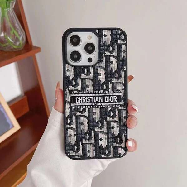 Christian Dior Fashion iPhone Cases For 14 13 Pro Pro Max BLACK 