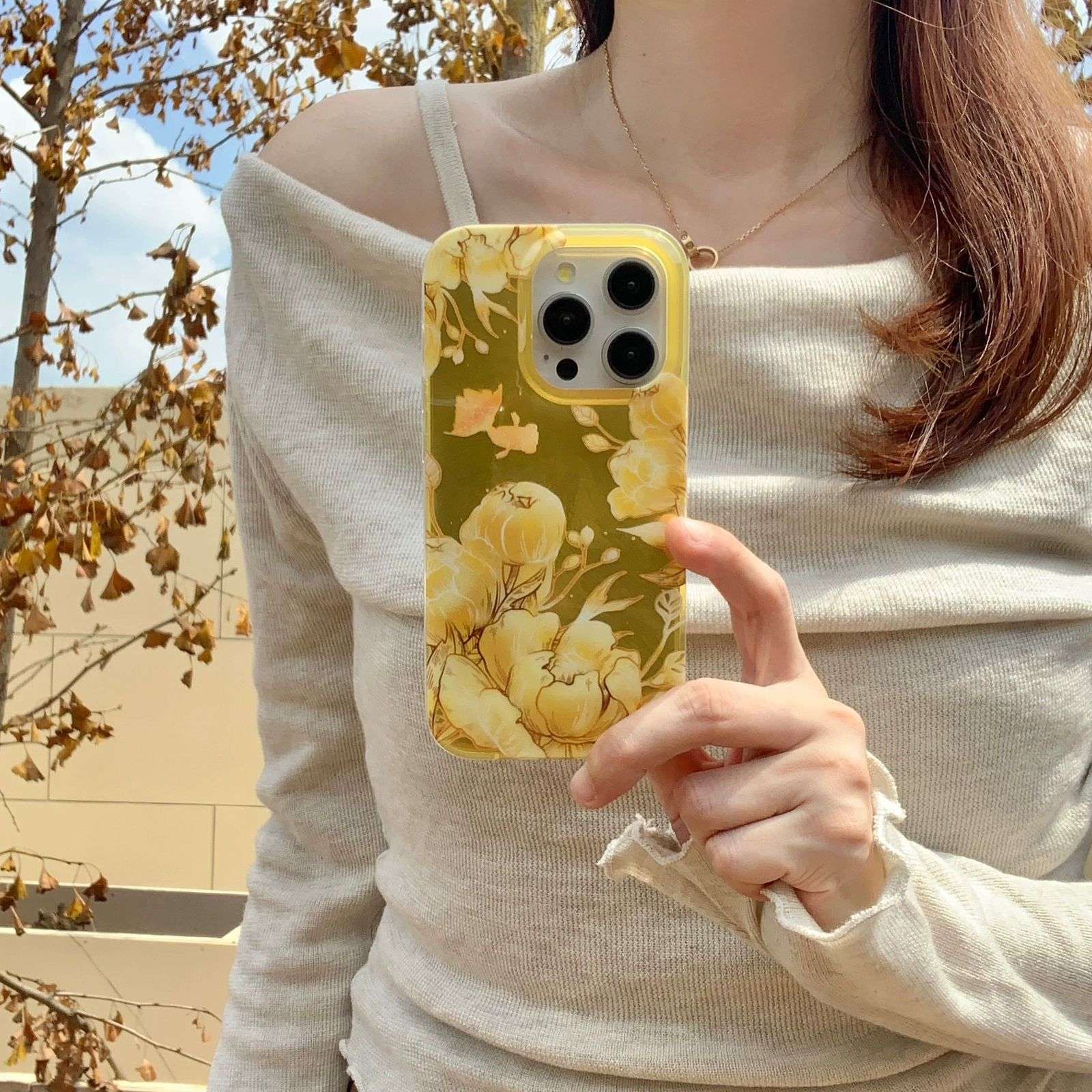 Autumn iPhone Cases For 16 15 Pro Pro Max GOLD