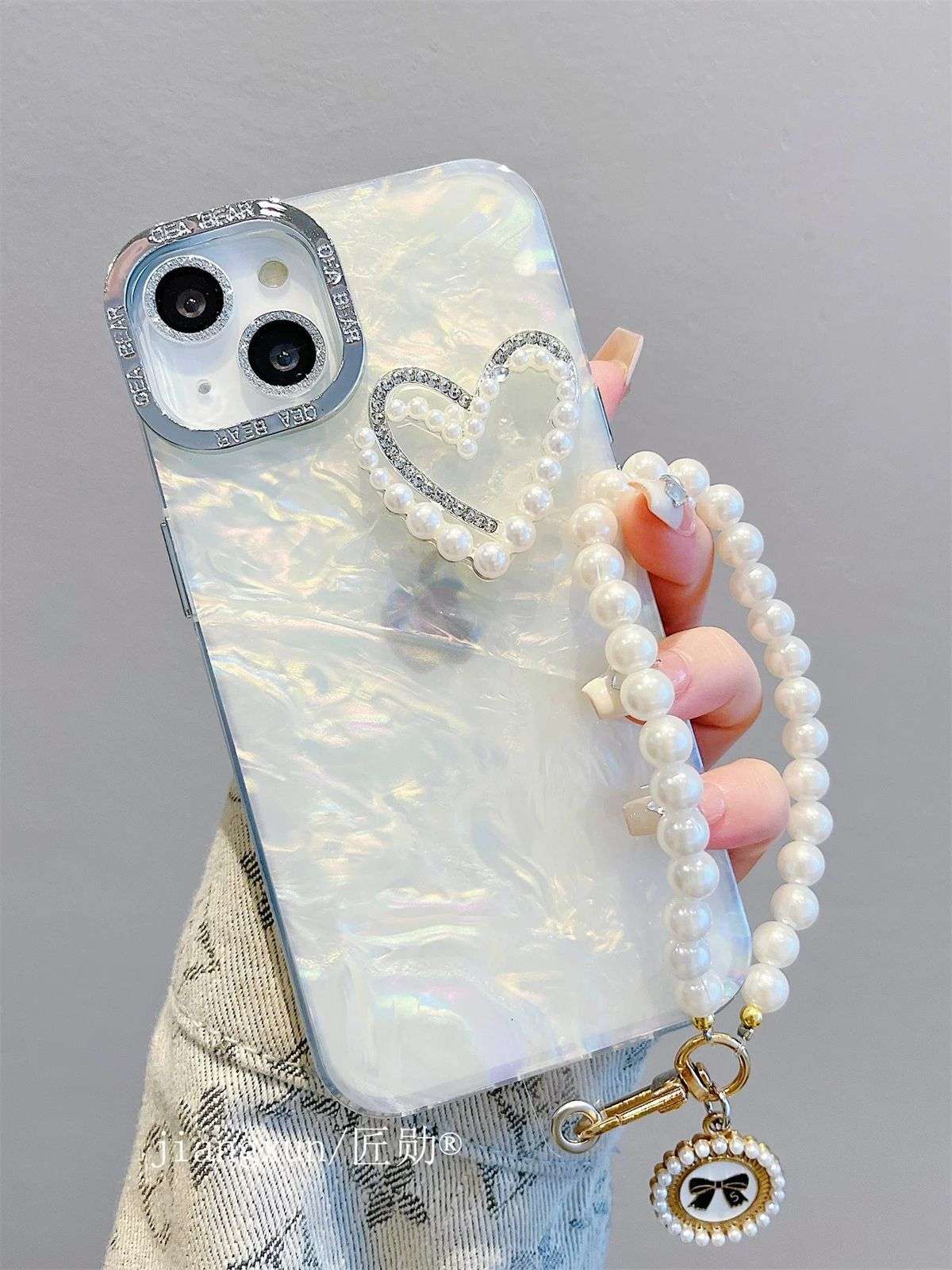 Marble Texture Charms With 3D Heart iPhone Cases For 14 15 16 Pro Pro Max MARBLE