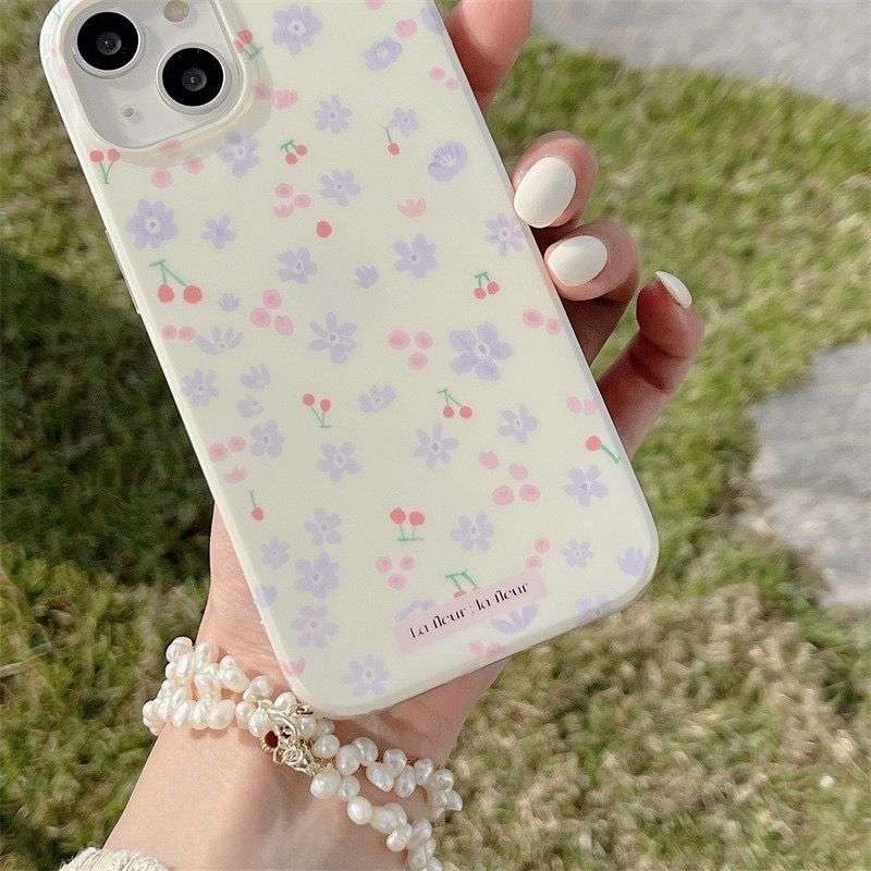 Elegant Purple Tulip Flower iPhone Cases For 16 15 14 Pro ProMax WHITE