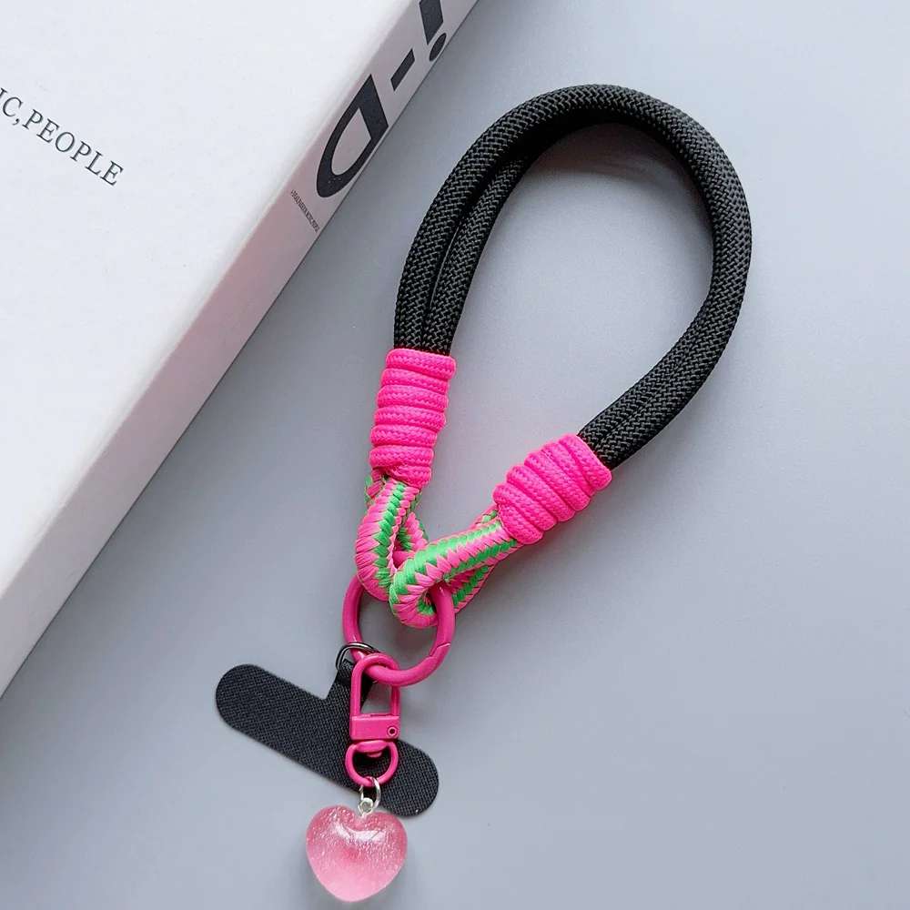Miniature Cute Heart Phone Charm BLACK