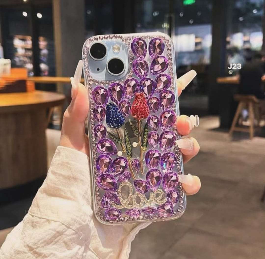 NEW DIAMOND iPhone Cases For 14 15 16 Pro ProMax PURPLE DIAMOND