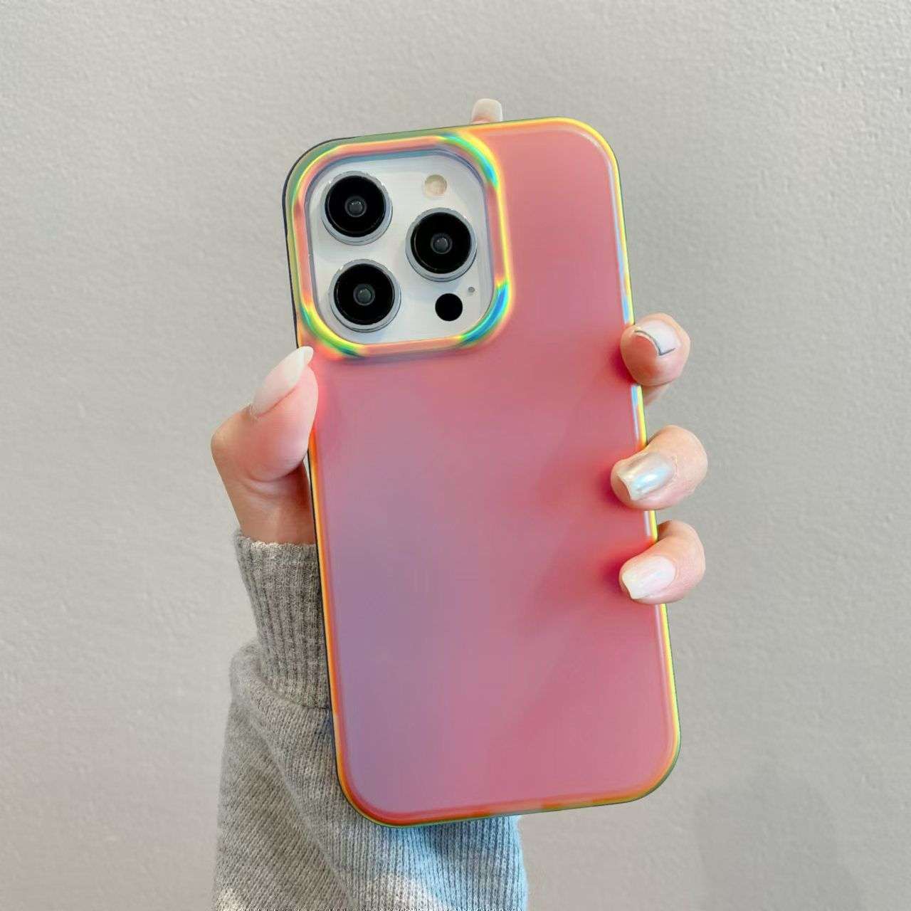 Colorful Gradient Neon iPhone Cases For 16 Plus Pro ProMax RED