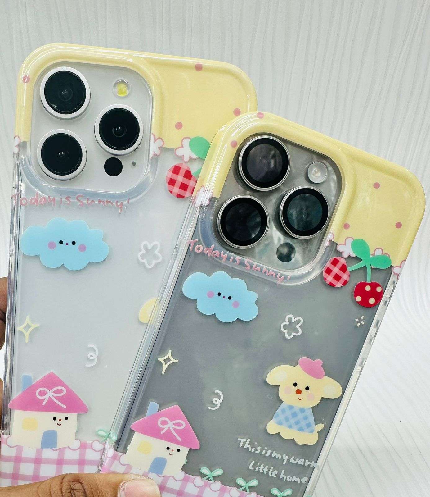 New Fancy Cover with Charm iPhone Cases For 16 15 14 Pro Plus Pro Max TRANSPARENT