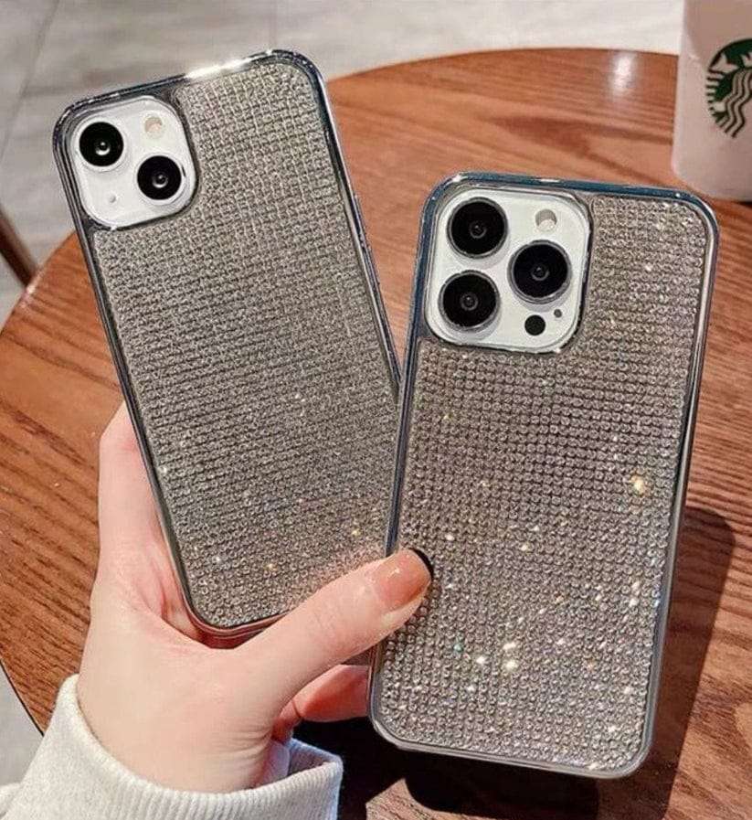 Luxury Glitter Diamond Side Silicone iPhone Cases For 13-14-15-16 Series GLITTER DIAMOND 