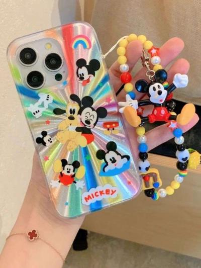 Mickey Case with Mickey Charm iPhone Cases For 15 16 Plus Pro