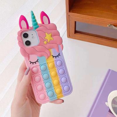 Pop Phone, Unicorn Cartoon Kawaii Cute Silicone Design iPhone Cases For 14 15 Pro Plus Pro Max
