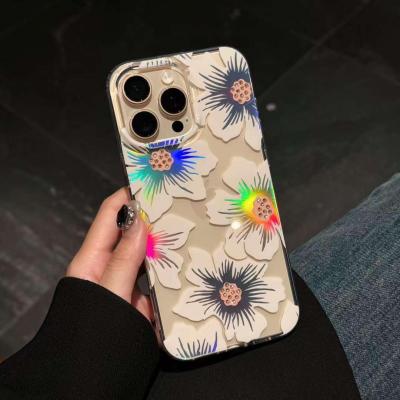 Florals Design Holographic iPhone Cases For 15-16 Plus Pro ProMax