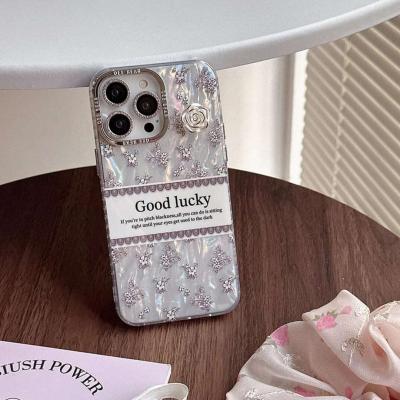 Shell pattern floral 3D camellia iPhone Cases For 16 15 pro plus pro max